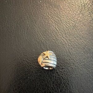 Pandora Authentic Sterling Silver Sea Shell with 14kGold Starfish Charm